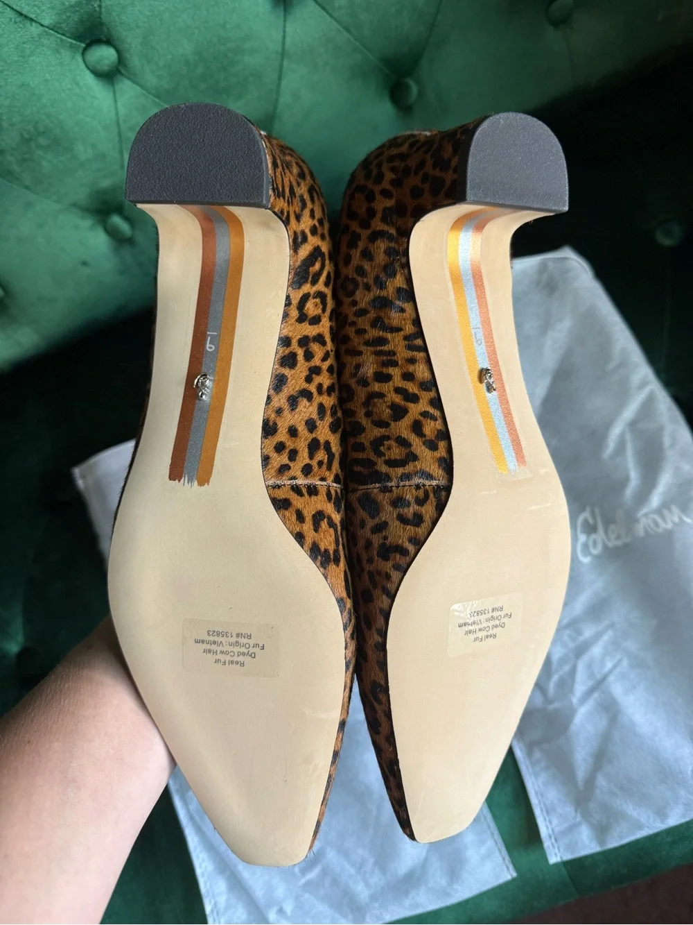 Sam Edelman Rinda Leopard Calf Hair Block Heel Pumps Size 9 NIB